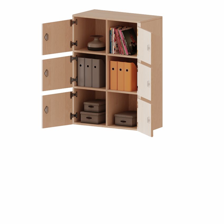 Schließfach-Aufsatzschrank zweitürig 3 OH, Briefschlitze, 4 Dekore